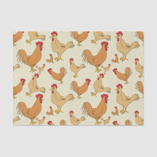 Papier Mousseline Conception Brown des Motifs de poulet (Recto)