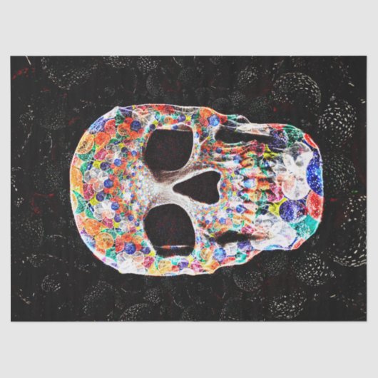 Papier Mousseline Conception de ballons d'art pop couleur crâne de s (Recto)