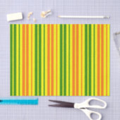 Papier Mousseline Conception de bandes verticales orange jaune vert  (Artisanat)