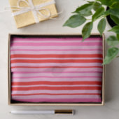 Papier Mousseline Conception de bandes verticales rose bubble gum ro (Cadeau)
