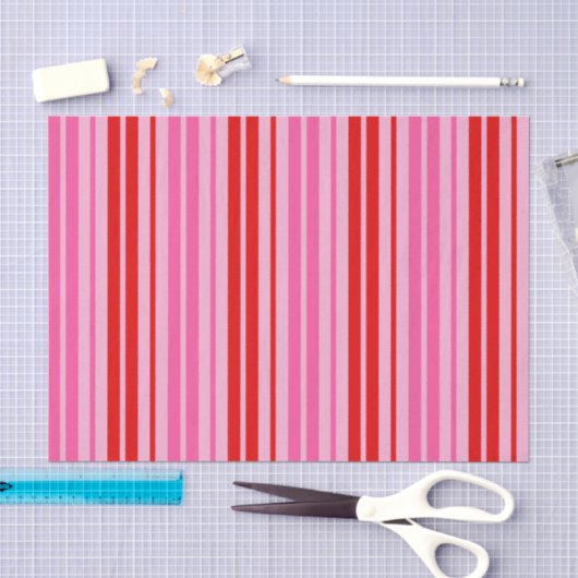 Papier Mousseline Conception de bandes verticales rose bubble gum ro (Artisanat)