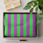 Papier Mousseline Conception de bandes violettes et vertes (Cadeau)