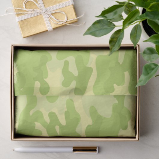Papier Mousseline Conception de camo vert (Cadeau)