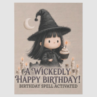 Papier Mousseline Conception de carte d'anniversaire de sorcière mig