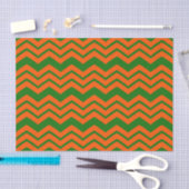 Papier Mousseline Conception de chevron en zigzag vert orange (Artisanat)