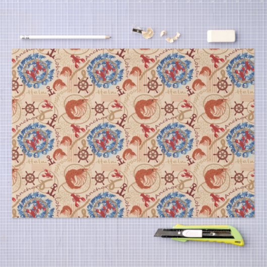 Papier Mousseline Conception de coeur Crustacé (Artisanat)