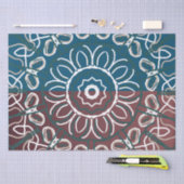 Papier Mousseline Conception de dentelle bleu mauve tendance demi-to (Artisanat)