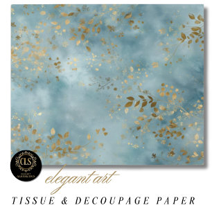 Papier Mousseline Conception de feuille d'or sarcelle botanique
