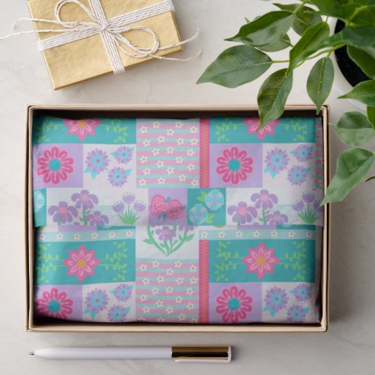 Papier Mousseline Conception de fleurs vibrantes en fleurs (Cadeau)