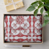 Papier Mousseline Conception de flocon de neige rouge complexe (Cadeau)