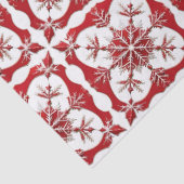 Papier Mousseline Conception de flocon de neige rouge complexe (Détail)