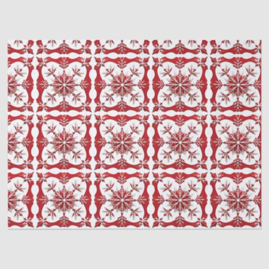 Papier Mousseline Conception de flocon de neige rouge complexe (Recto)