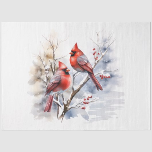 Papier Mousseline Conception de la série A Winter Cardinal 1 (Recto)