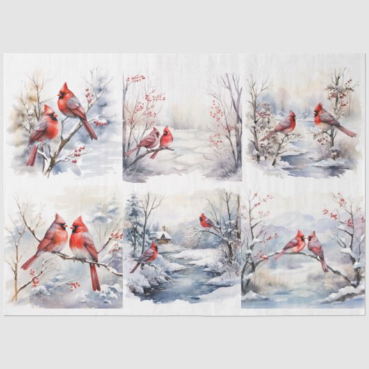 Papier Mousseline Conception de la série A Winter Cardinal 7 (Recto)