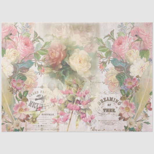 Papier Mousseline Conception de la série Collage Shabby Chic 5 (Recto)