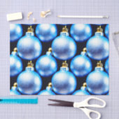 Papier Mousseline Conception de la série d'ampoules de Noël bleu et  (Artisanat)