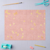 Papier Mousseline Conception de la série des abeilles rose et or 2 (Artisanat)