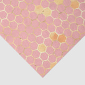 Papier Mousseline Conception de la série des abeilles rose et or 2 (Détail)