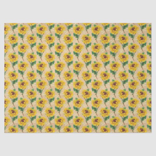 Papier Mousseline Conception de la série des tournesols et libellule (Recto)