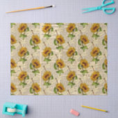 Papier Mousseline Conception de la série des tournesols et libellule (Artisanat)