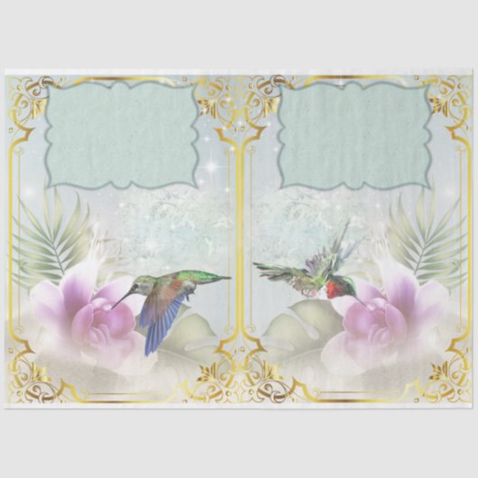 Papier Mousseline Conception de la série Humminbirds 6 (Recto)