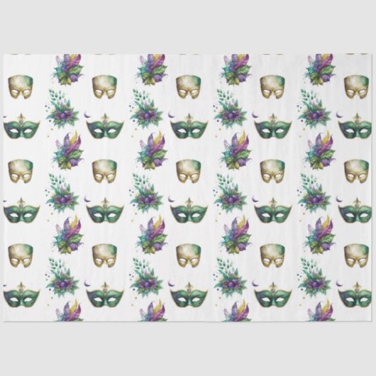 Papier Mousseline Conception de la série Mardi Gras masquée 1 (Recto)