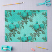 Papier Mousseline Conception de la série turquoise florale délabrée (Artisanat)