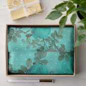 Papier Mousseline Conception de la série turquoise florale délabrée (Cadeau)