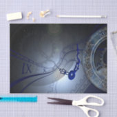 Papier Mousseline Conception de l'horloge bleue Abstraite (Artisanat)