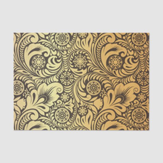 Papier Mousseline Conception de Motif de fleurs d'or (Recto)