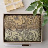 Papier Mousseline Conception de Motif de fleurs d'or (Cadeau)