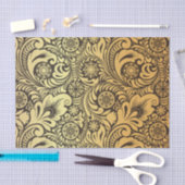 Papier Mousseline Conception de Motif de fleurs d'or (Artisanat)