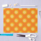 Papier Mousseline Conception de motif de soleil sur orange (Artisanat)