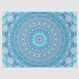 Papier Mousseline Conception de motif mandala bleu et blanc