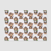 Papier Mousseline Conception de motif singe blanc (Recto)