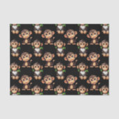 Papier Mousseline Conception de motif singe noir (Recto)