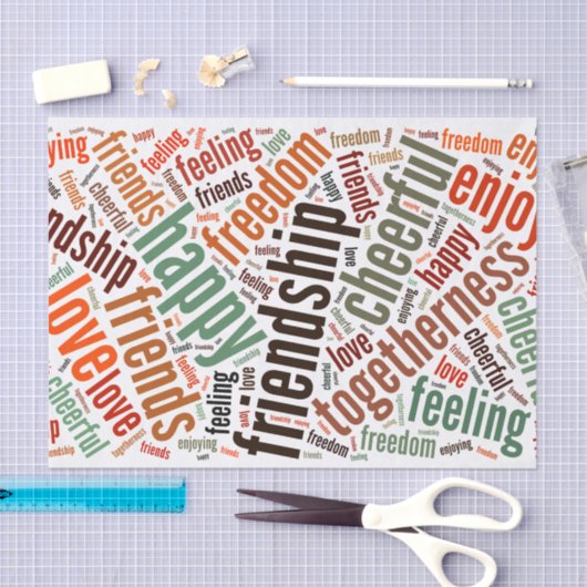 Papier Mousseline Conception de mots positifs (Artisanat)