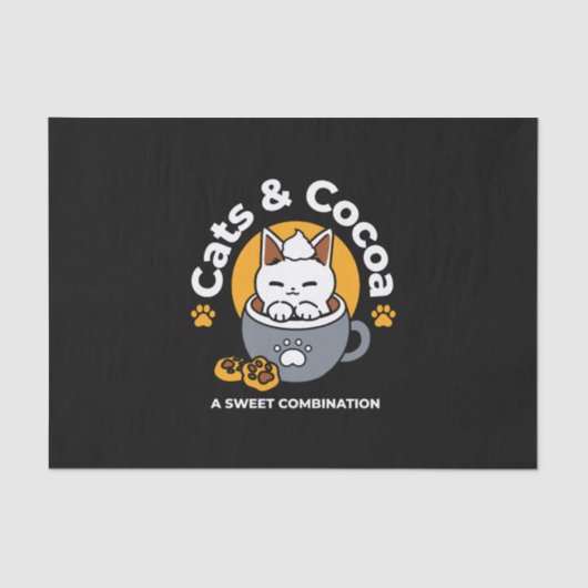 Papier Mousseline Conception de Mug de vacances avec Cosy Cat et Paw (Recto)