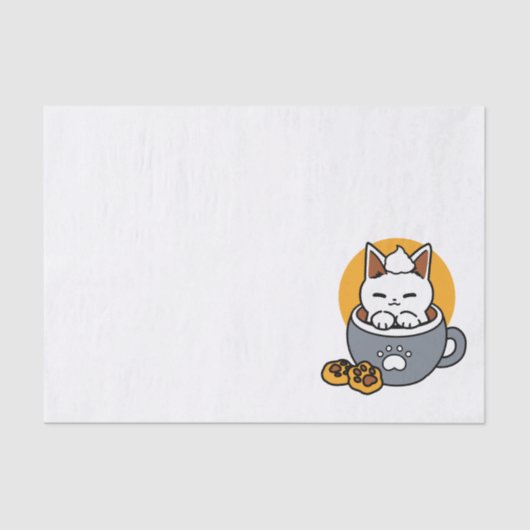 Papier Mousseline Conception de Mug de vacances avec Cosy Cat et Paw (Recto)