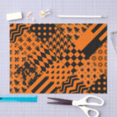 Papier Mousseline Conception de Patchwork Motif mixte orange noir (Artisanat)