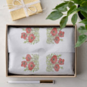 Papier Mousseline Conception de pavots sur papier de tissu (Cadeau)