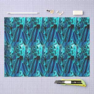 Papier Mousseline Conception de plume d'ara en bleu, abstrait aquare