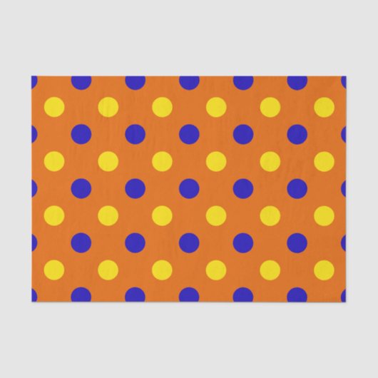 Papier Mousseline Conception de points noirs Orange Bleu Jaune (Recto)