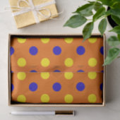 Papier Mousseline Conception de points noirs Orange Bleu Jaune (Cadeau)