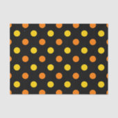 Papier Mousseline Conception de points noirs sur fond jaune orange (Recto)