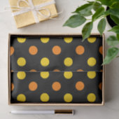 Papier Mousseline Conception de points noirs sur fond jaune orange (Cadeau)