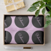 Papier Mousseline Conception de points Polka Noir et Rose rétro-mode (Cadeau)