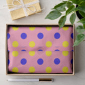Papier Mousseline Conception de points polka rose bleu jaune (Cadeau)