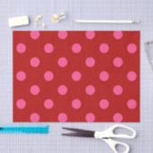 Papier Mousseline Conception de points rouges bordeaux roses (Artisanat)