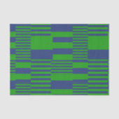 Papier Mousseline Conception de rayures patchwork bleu vert (Recto)